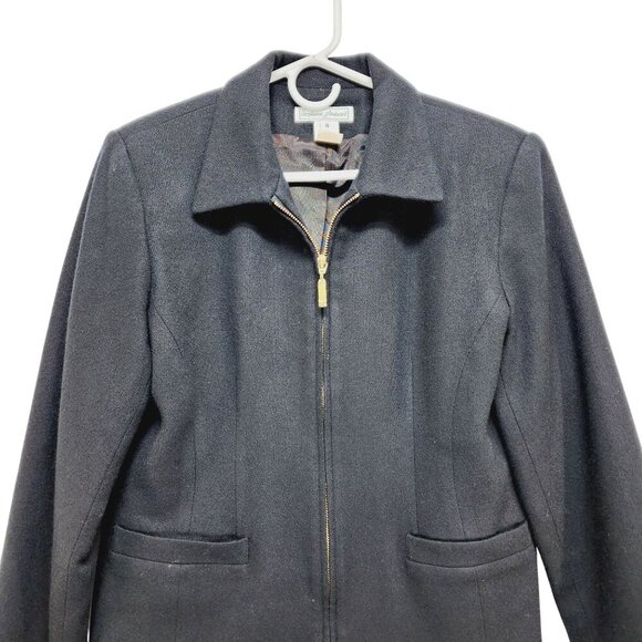 Stephanie Andrews blazer jacket Women's 100% Wool Size 4 Black Full Zip - Picture 8 of 8